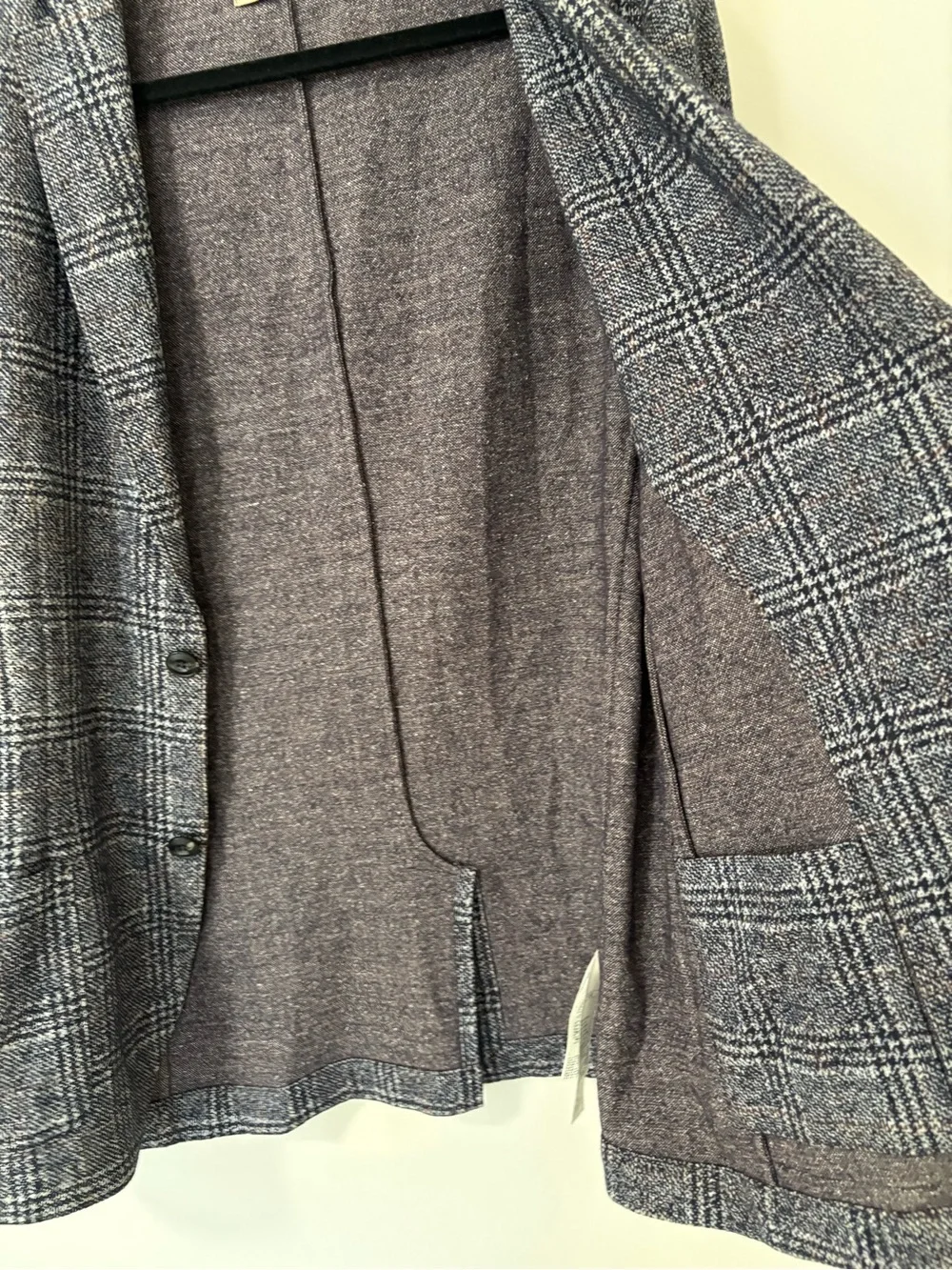 Men’s Classic tailored Jacket Made in Italy Falconeri Plaid Knit Blazer Size52